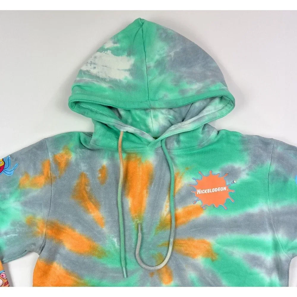 Nickelodeon Tie Dye Mens Medium Pullover Hoodie Sweatshirt Catdog Ren & Stimpy - Picture 3 of 12